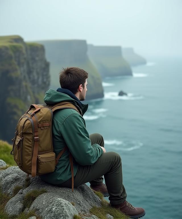 Wildlife conservationists in a remote landscape